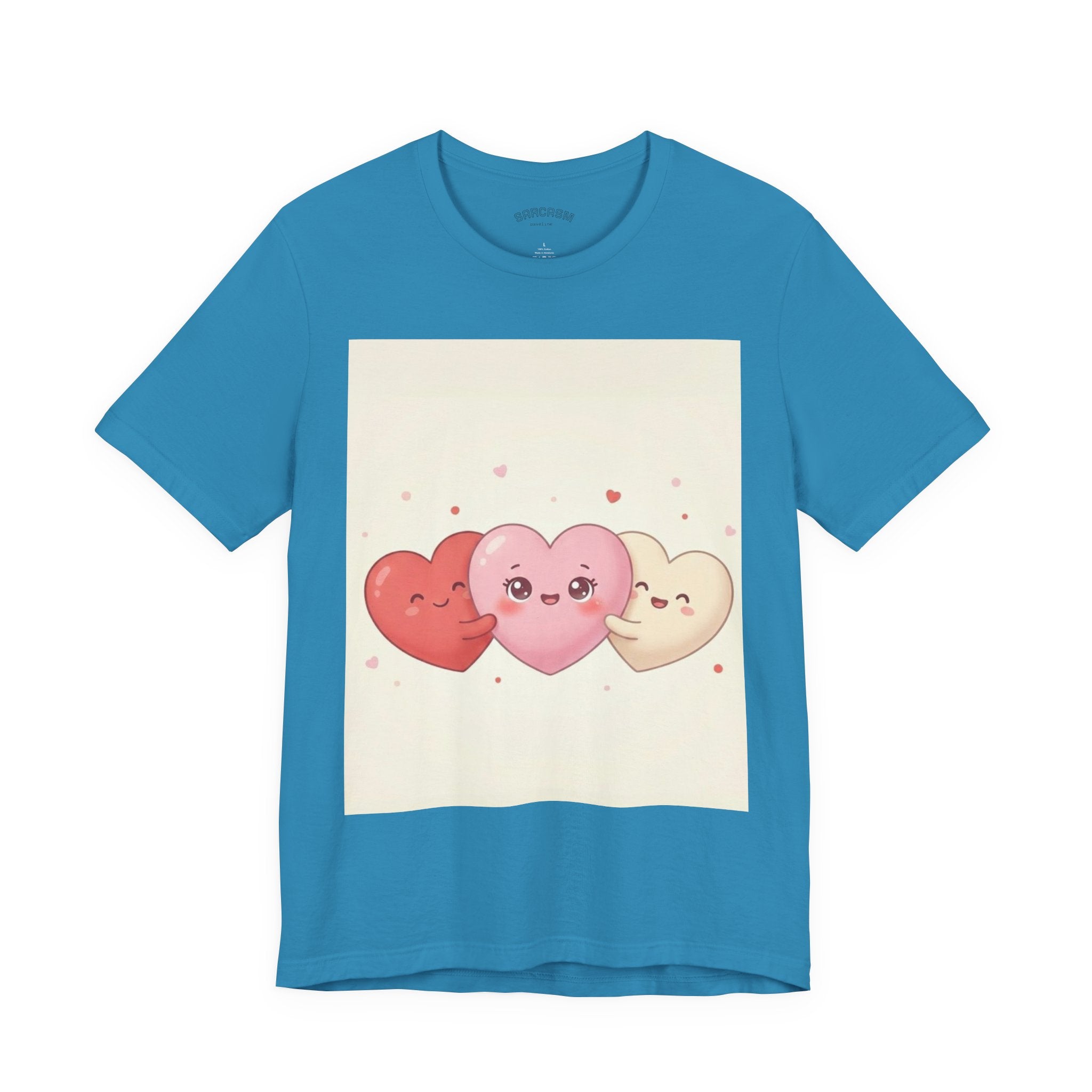 Cute Kawaii Heart Trio Tee — Valentine's Day Cute Hearts T-Shirt