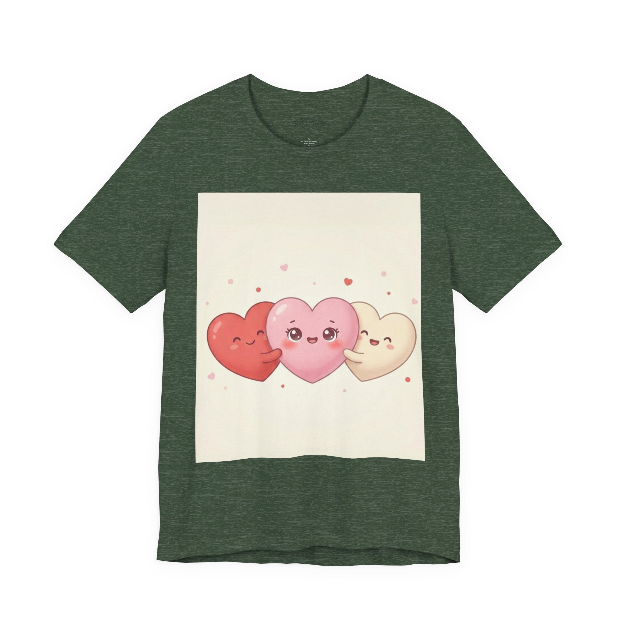 Cute Kawaii Heart Trio Tee — Valentine's Day Cute Hearts T-Shirt