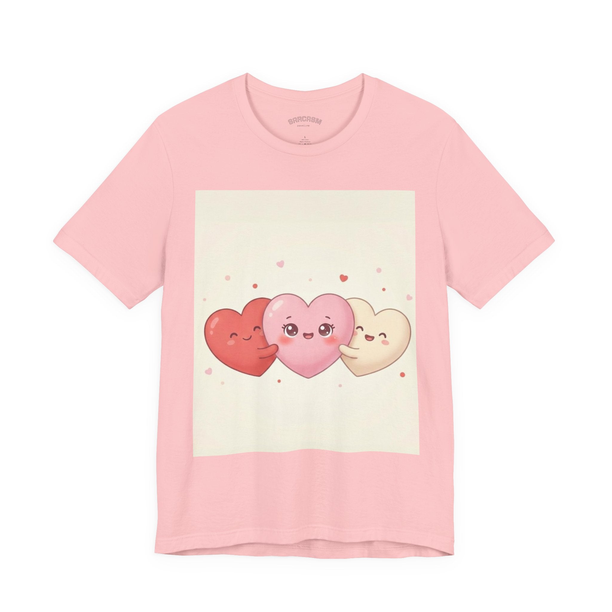 Cute Kawaii Heart Trio Tee — Valentine's Day Cute Hearts T-Shirt