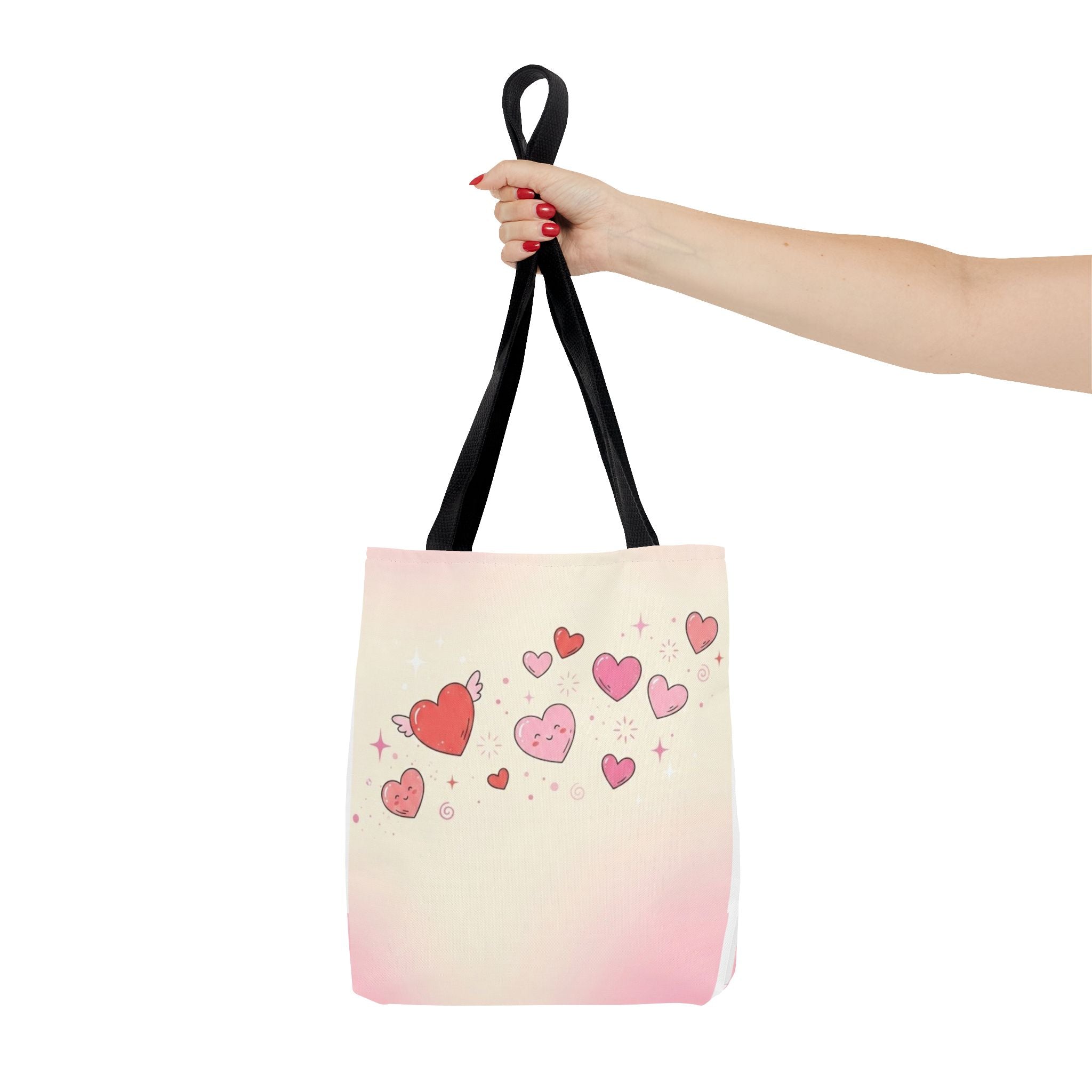 Heart Breeze Tote Bag — Cute Pink Hearts All-Over Print