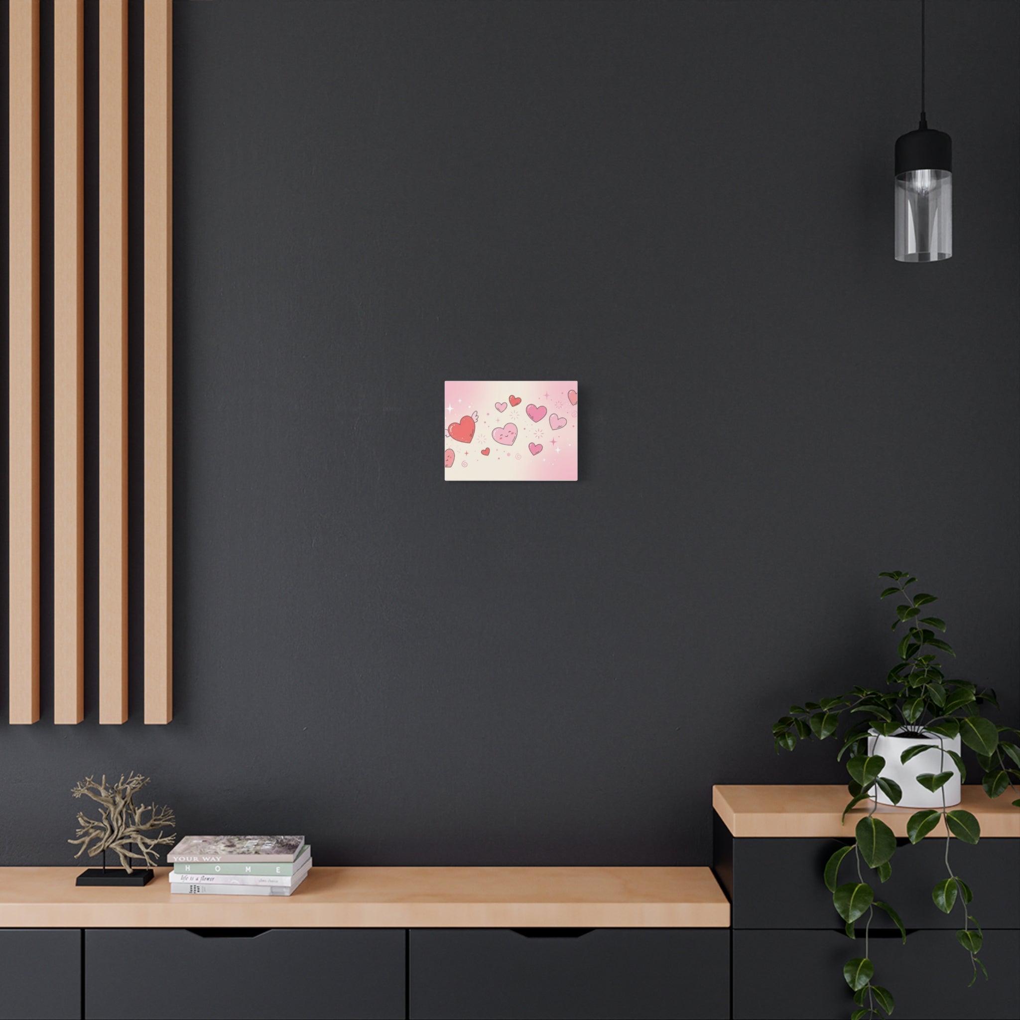 Kawaii Floating Hearts Matte Canvas