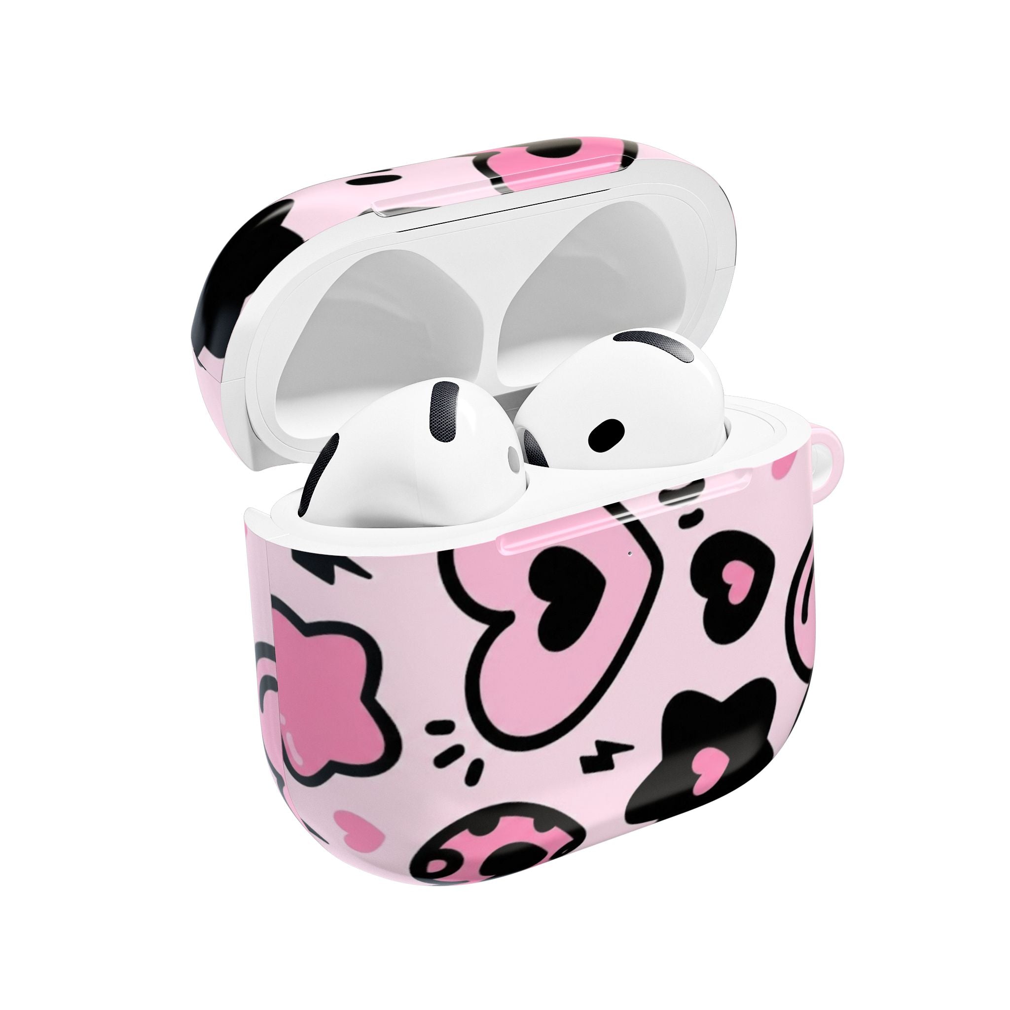 AirPod Case — Pink Heart & Doodle Pattern Protective Cover
