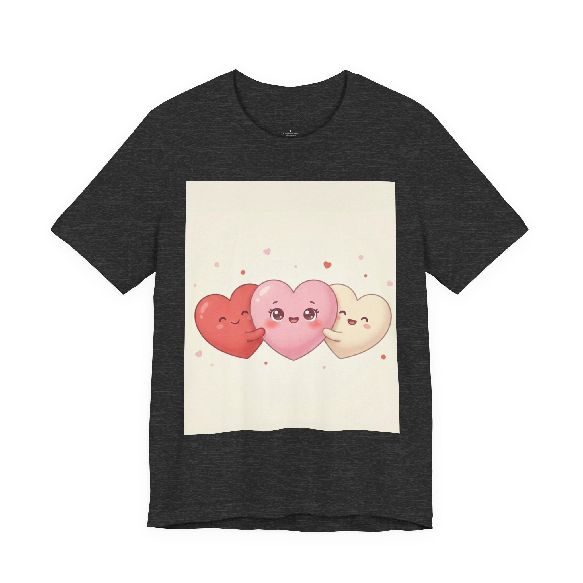 Cute Kawaii Heart Trio Tee — Valentine's Day Cute Hearts T-Shirt