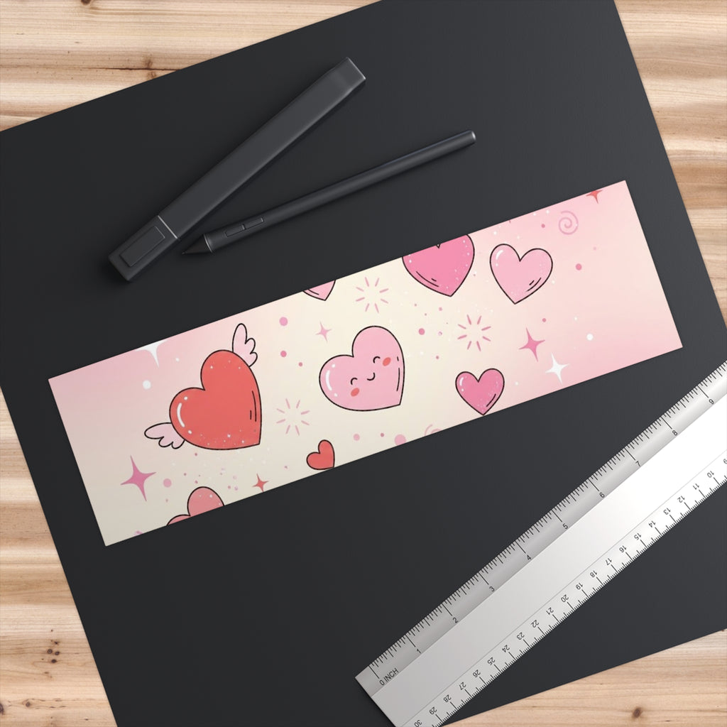 Cute Flying Hearts Bumper Sticker — Pink Kawaii Love Decal