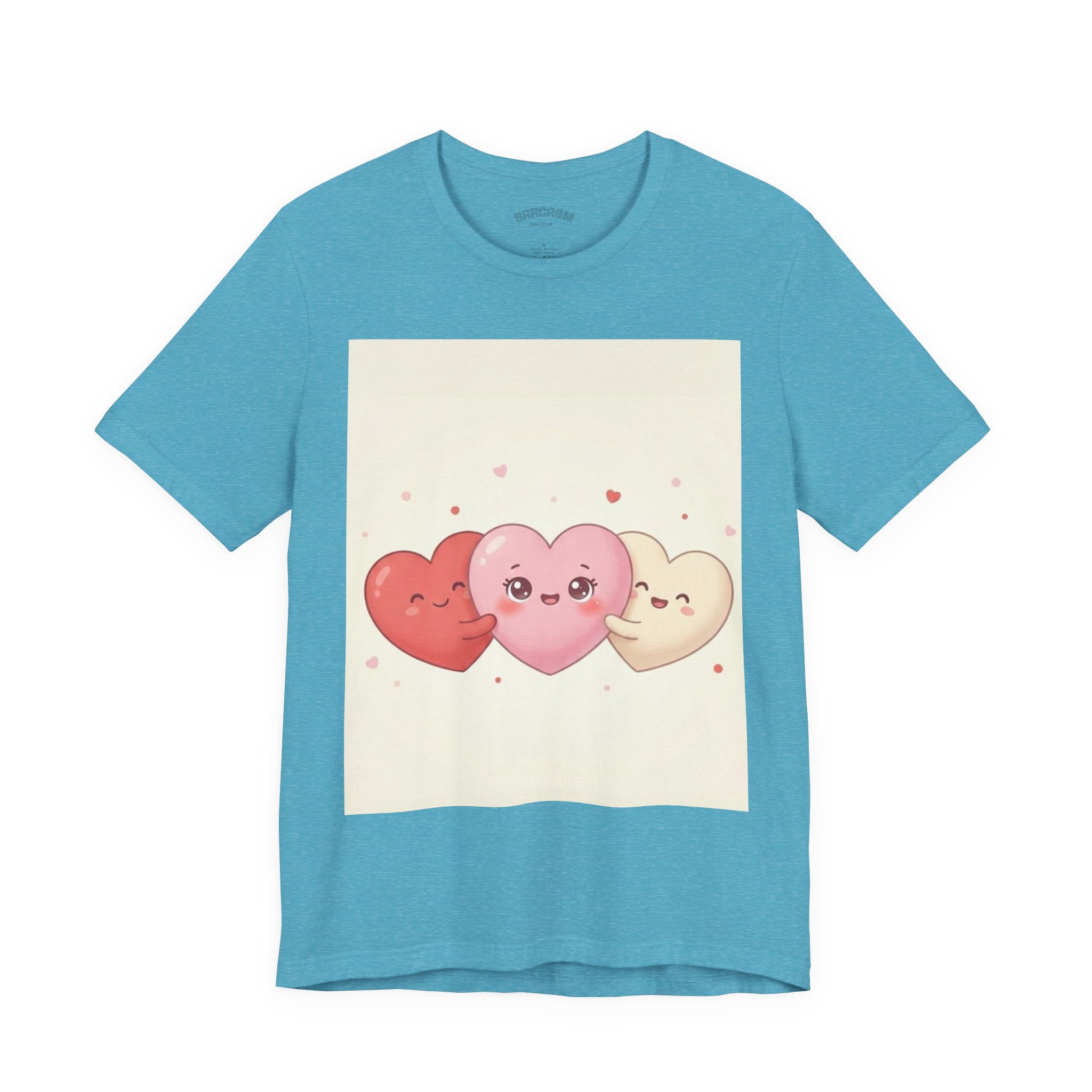 Cute Kawaii Heart Trio Tee — Valentine's Day Cute Hearts T-Shirt