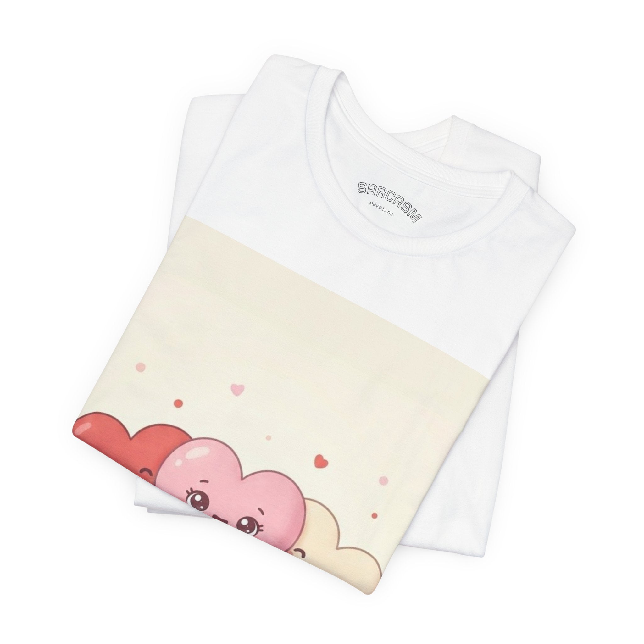 Cute Kawaii Heart Trio Tee — Valentine's Day Cute Hearts T-Shirt