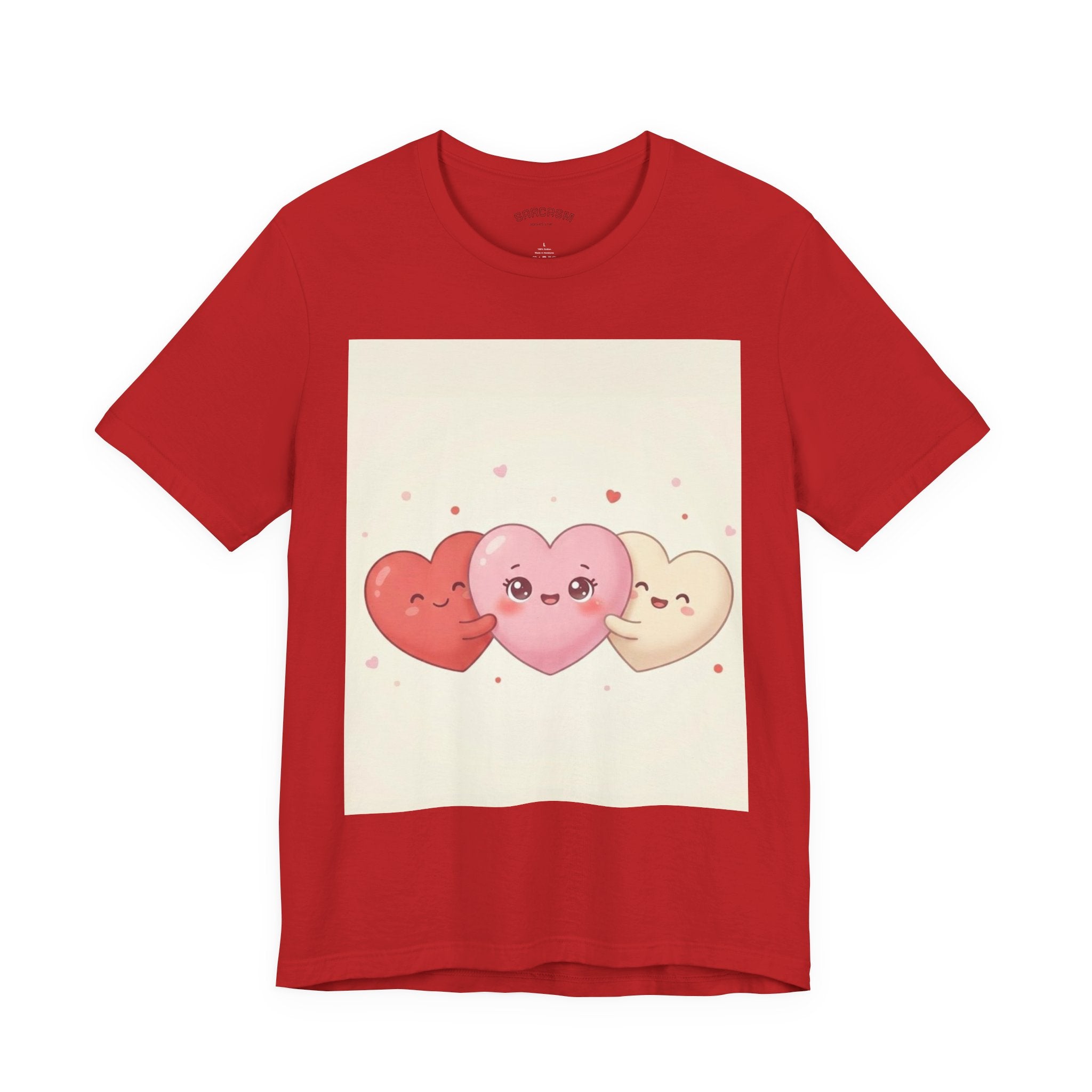 Cute Kawaii Heart Trio Tee — Valentine's Day Cute Hearts T-Shirt