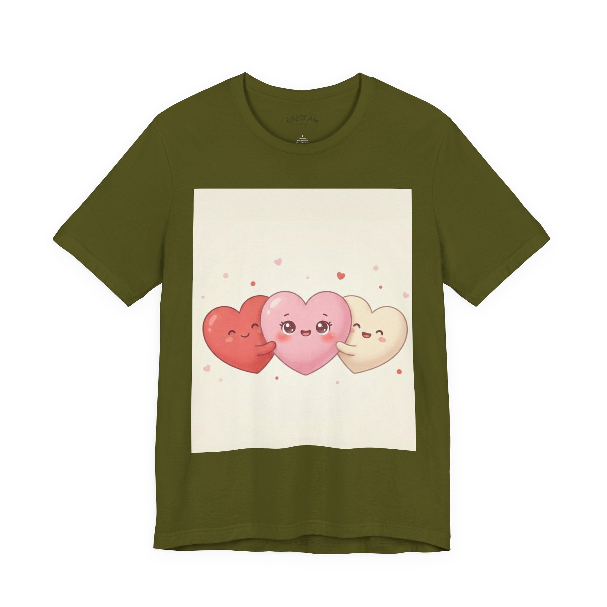 Cute Kawaii Heart Trio Tee — Valentine's Day Cute Hearts T-Shirt