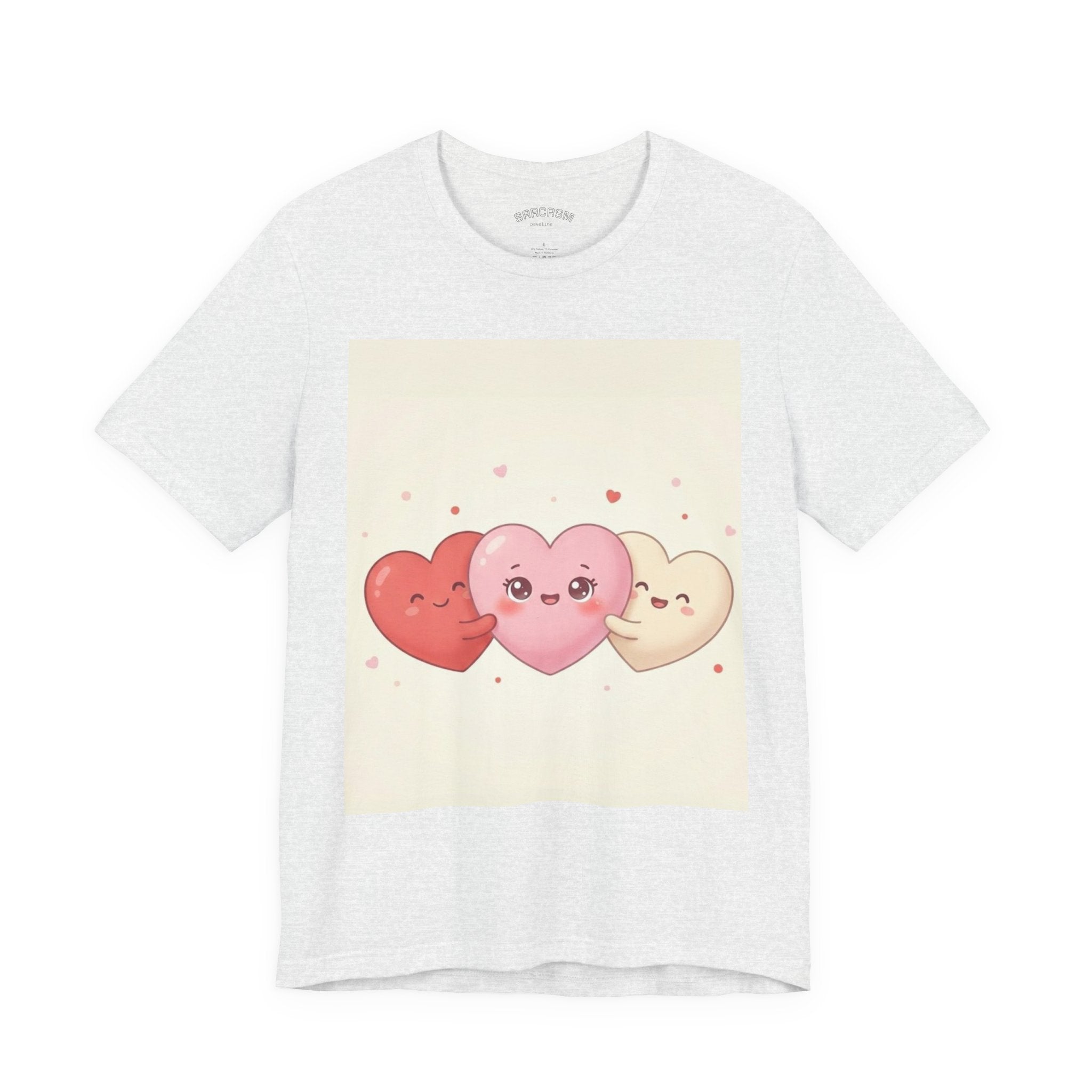 Cute Kawaii Heart Trio Tee — Valentine's Day Cute Hearts T-Shirt