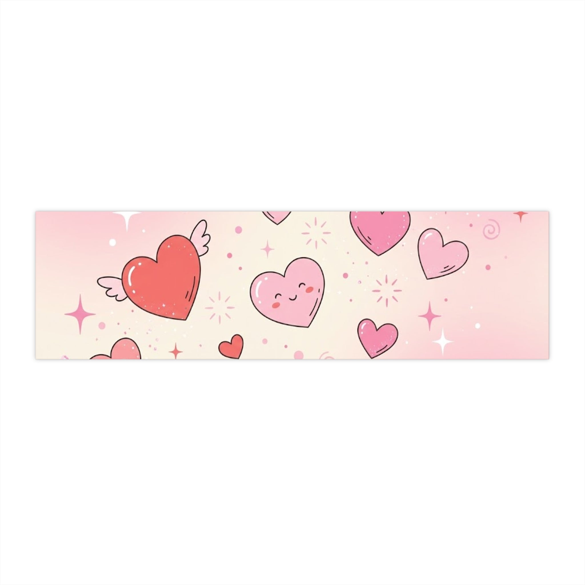 Cute Flying Hearts Bumper Sticker — Pink Kawaii Love Decal