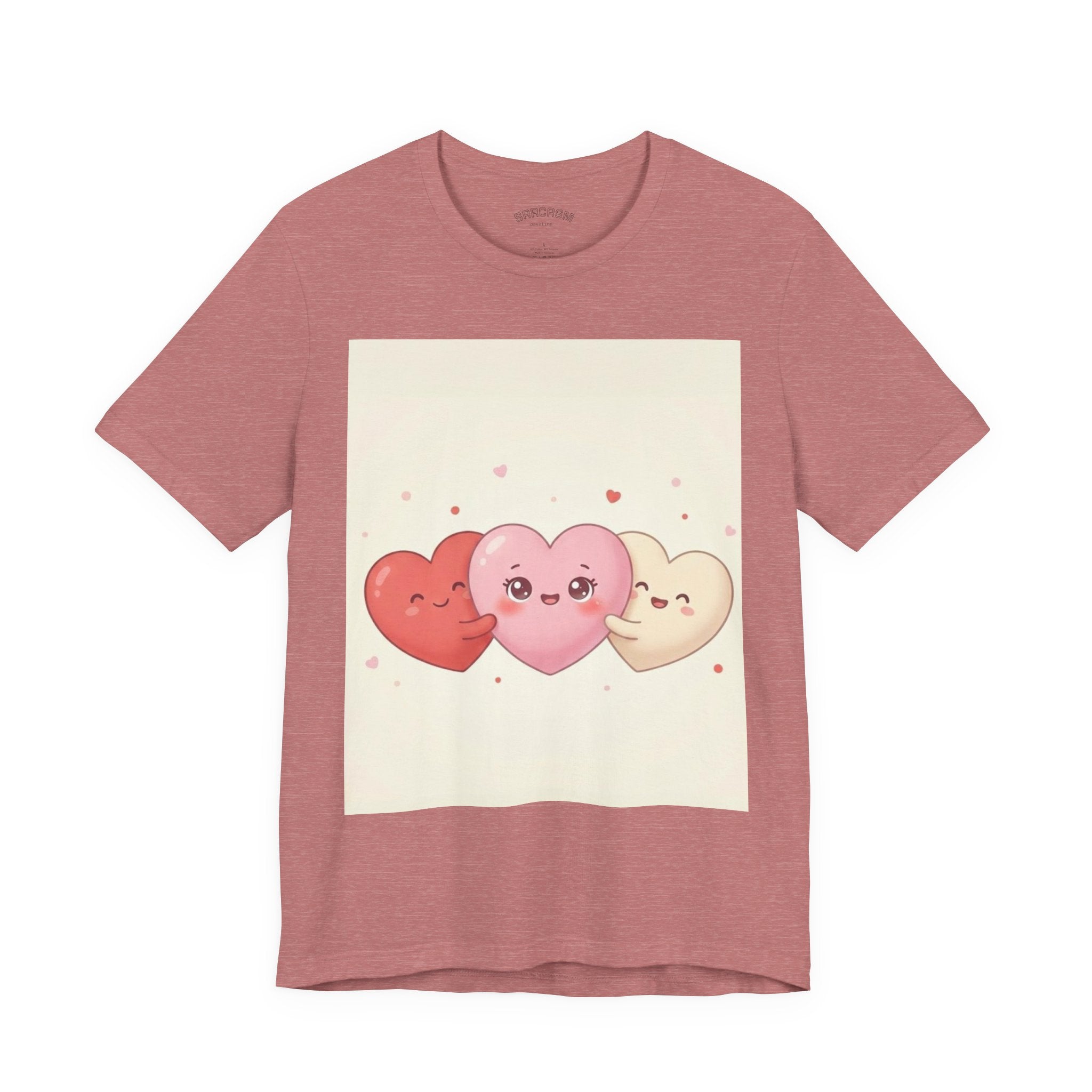 Cute Kawaii Heart Trio Tee — Valentine's Day Cute Hearts T-Shirt