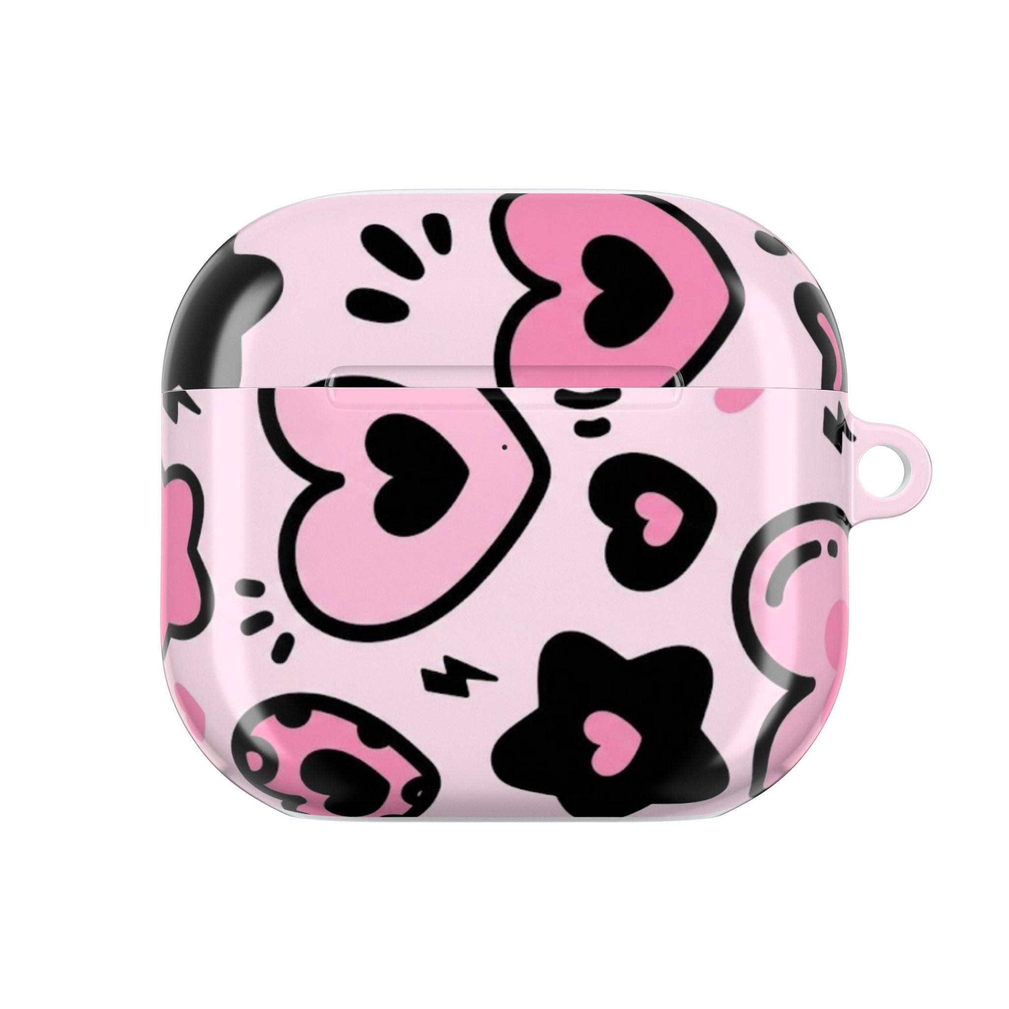 AirPod Case — Pink Heart & Doodle Pattern Protective Cover