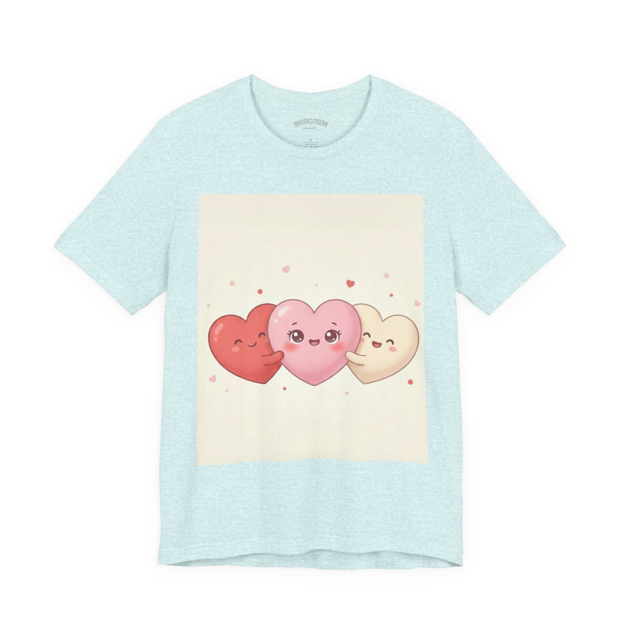 Cute Kawaii Heart Trio Tee — Valentine's Day Cute Hearts T-Shirt