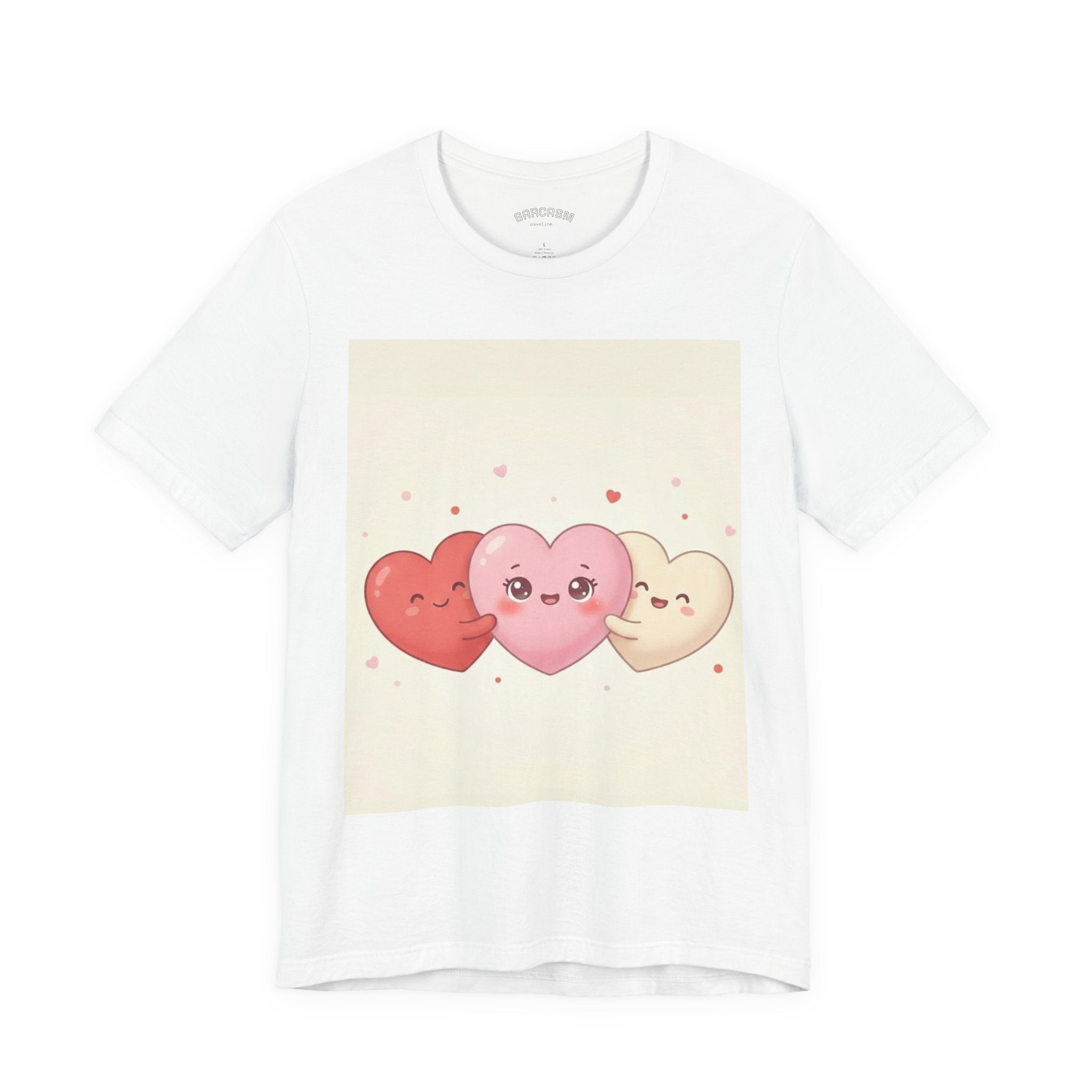 Cute Kawaii Heart Trio Tee — Valentine's Day Cute Hearts T-Shirt