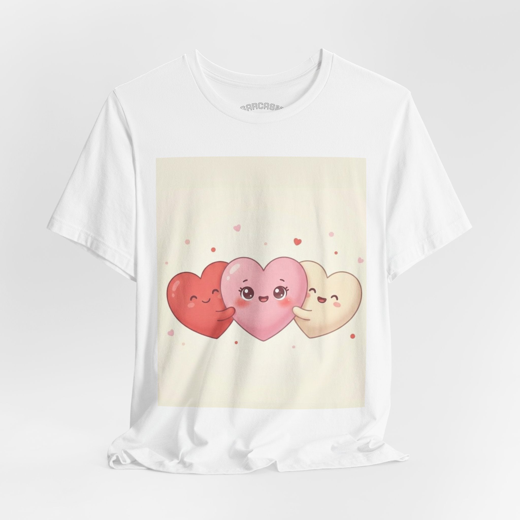 Cute Kawaii Heart Trio Tee — Valentine's Day Cute Hearts T-Shirt