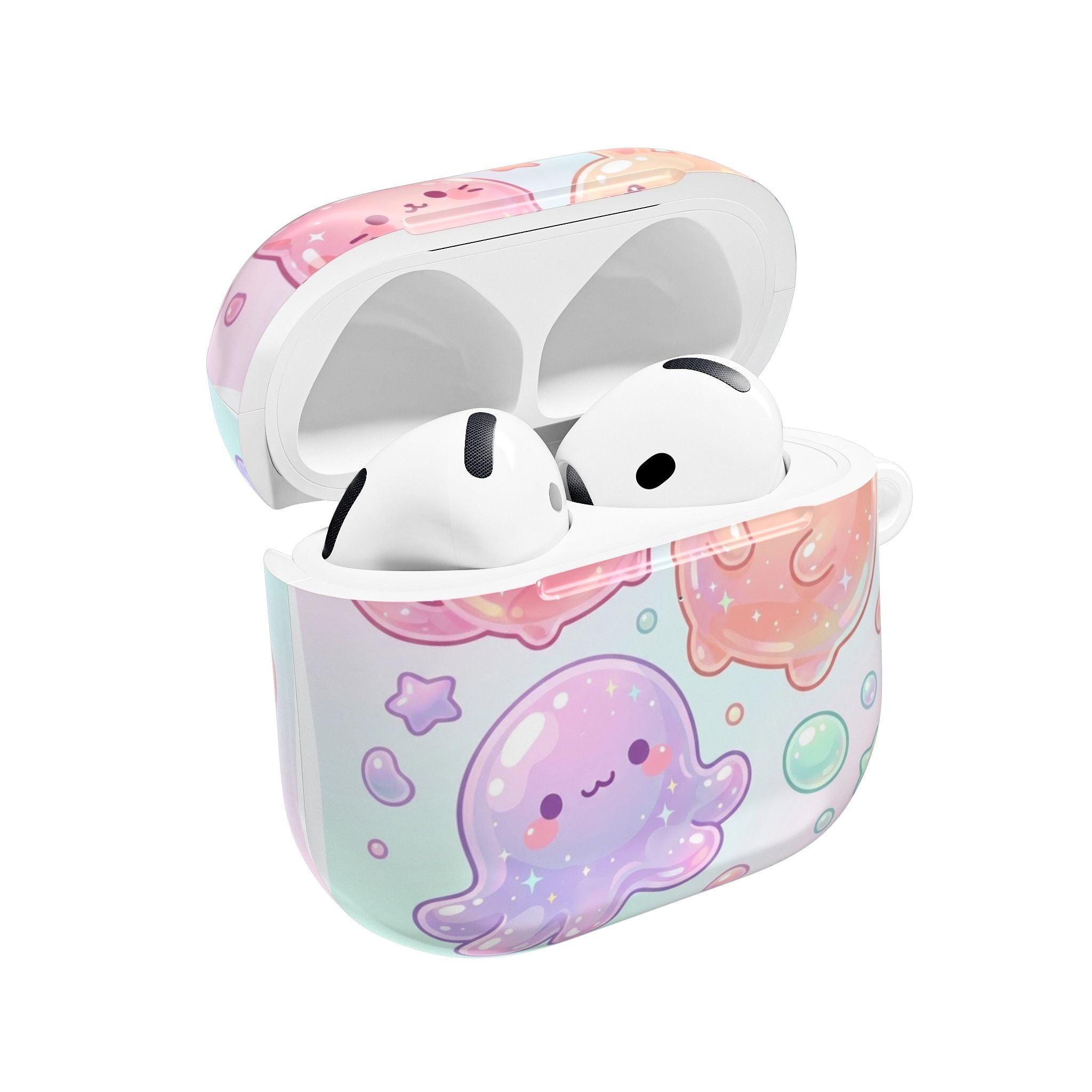 Kawaii Pastel Sea Friends AirPod Case — Cute Octopus, Bunny & Cat Silicone Cover