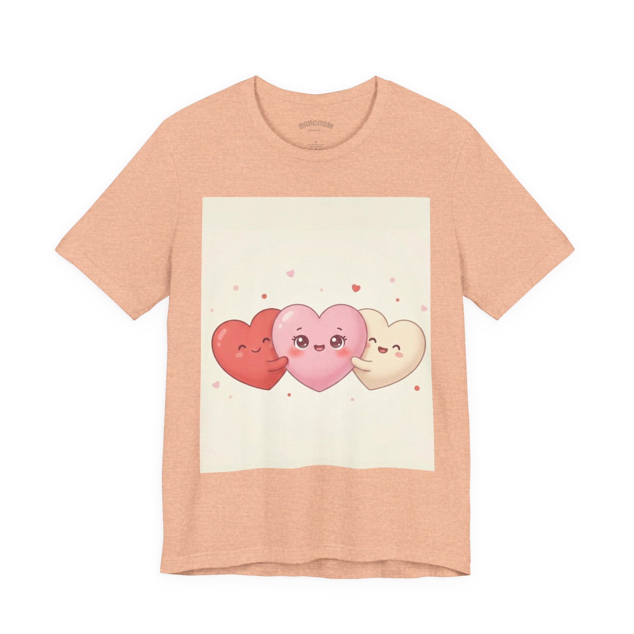 Cute Kawaii Heart Trio Tee — Valentine's Day Cute Hearts T-Shirt