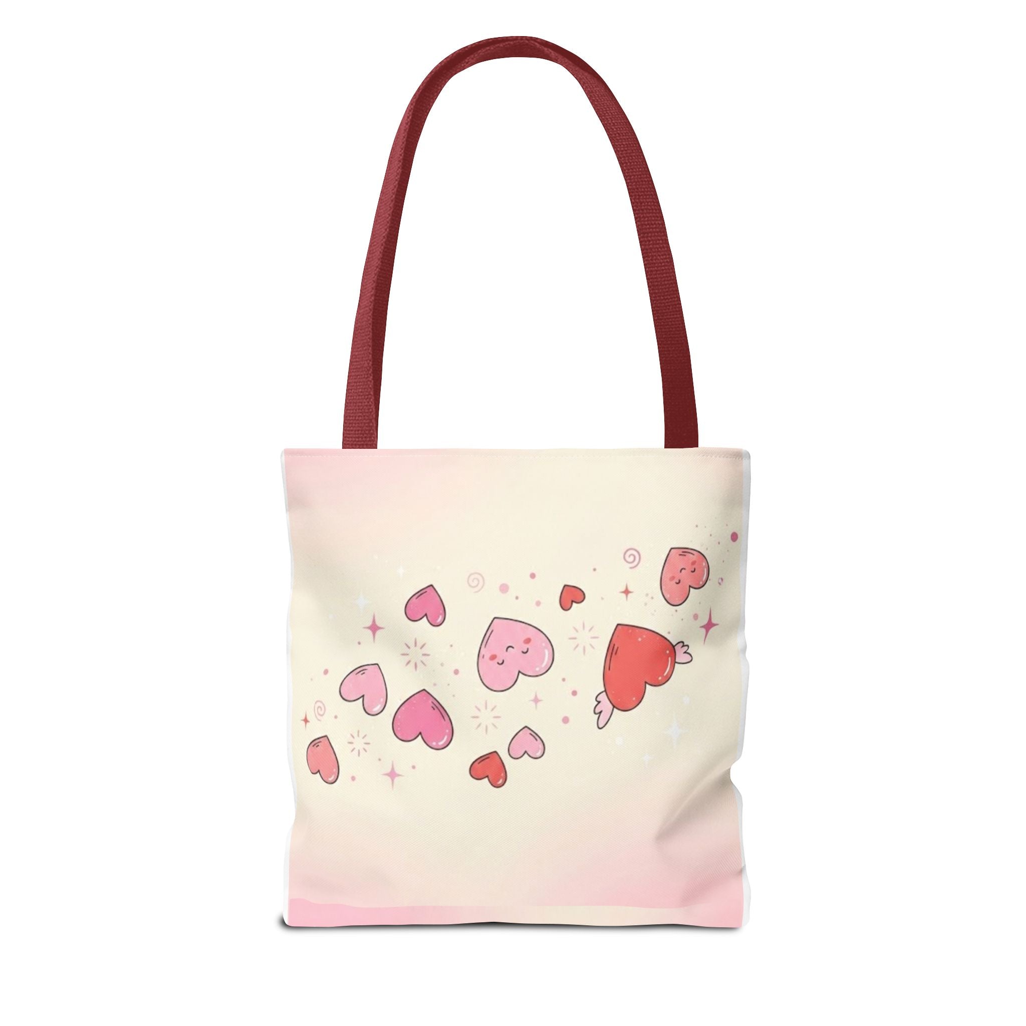 Heart Breeze Tote Bag — Cute Pink Hearts All-Over Print