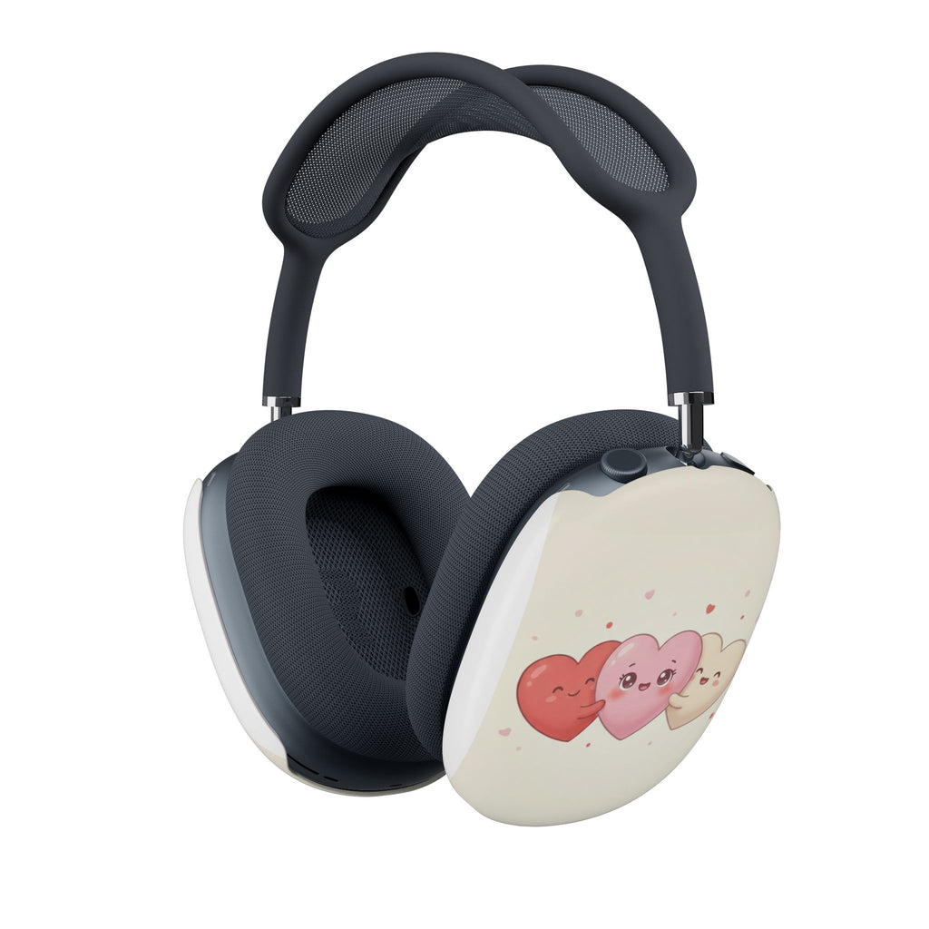 AirPods Max Case — Cute Kawaii Heart Trio Protective Cover (Valentine’s Gift)