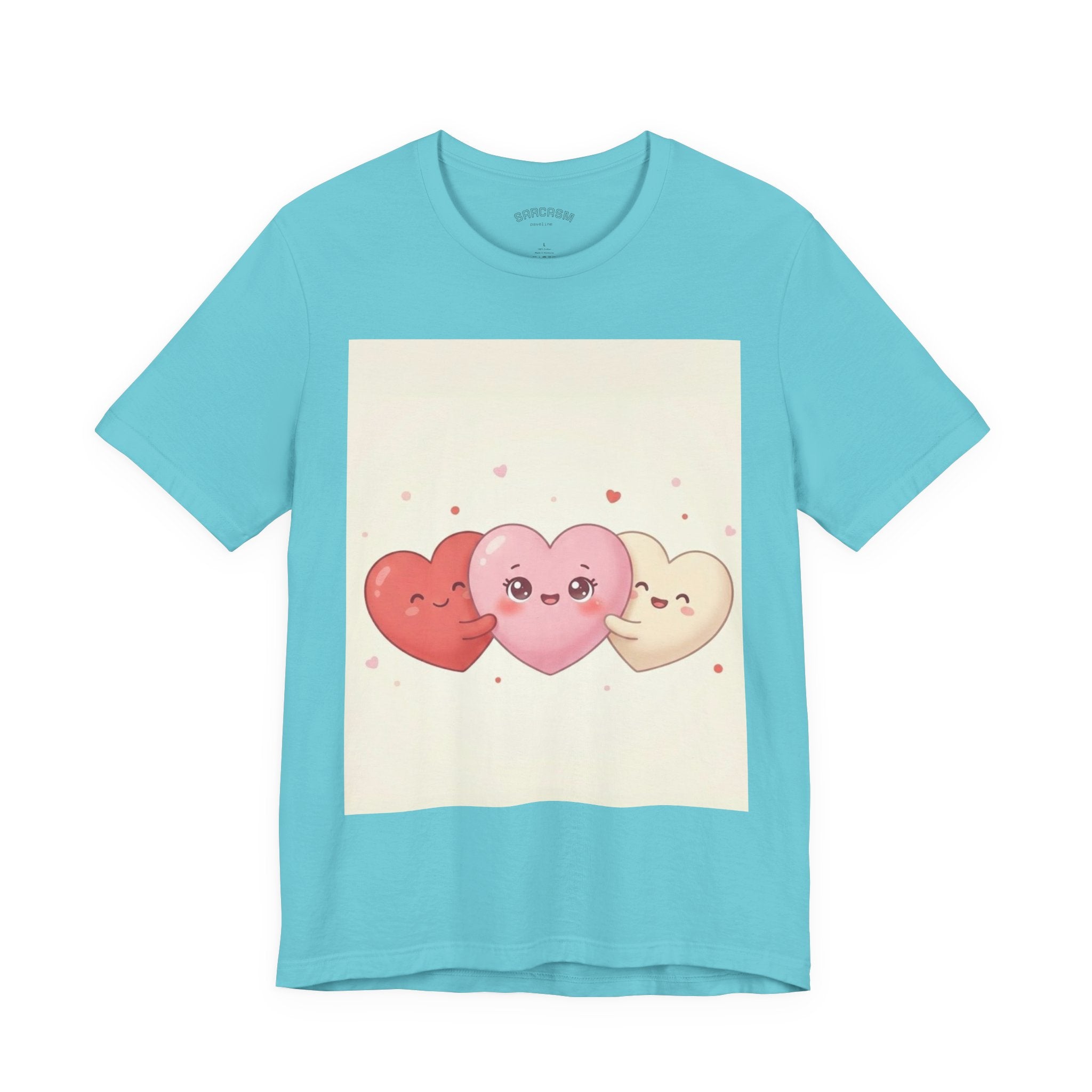 Cute Kawaii Heart Trio Tee — Valentine's Day Cute Hearts T-Shirt