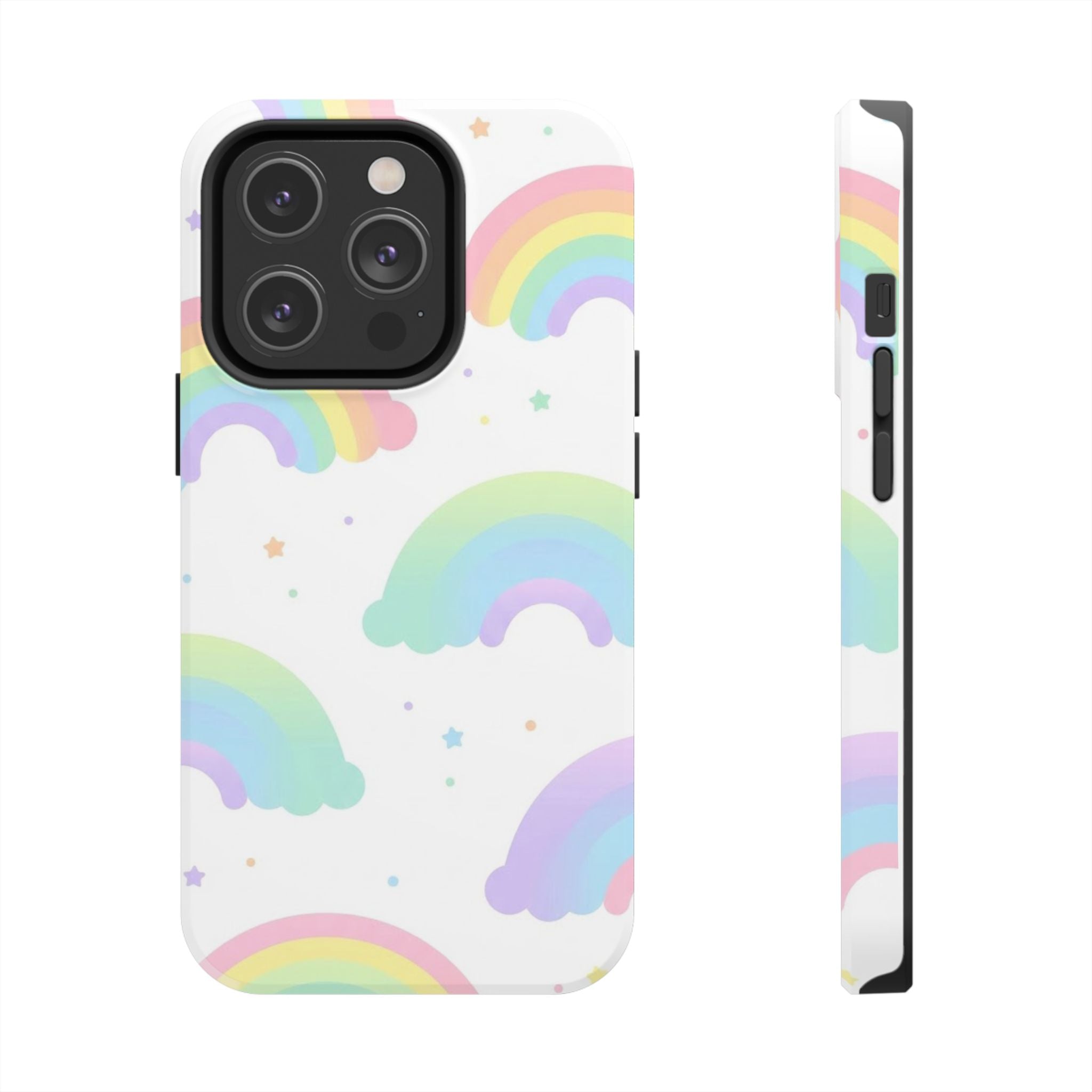 Pastel Rainbow Tough Phone Case — Cute Protective iPhone/Android Cover