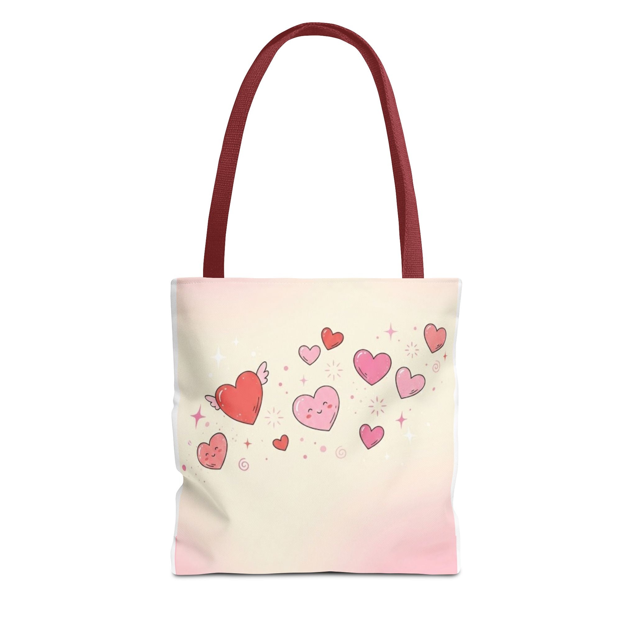 Heart Breeze Tote Bag — Cute Pink Hearts All-Over Print