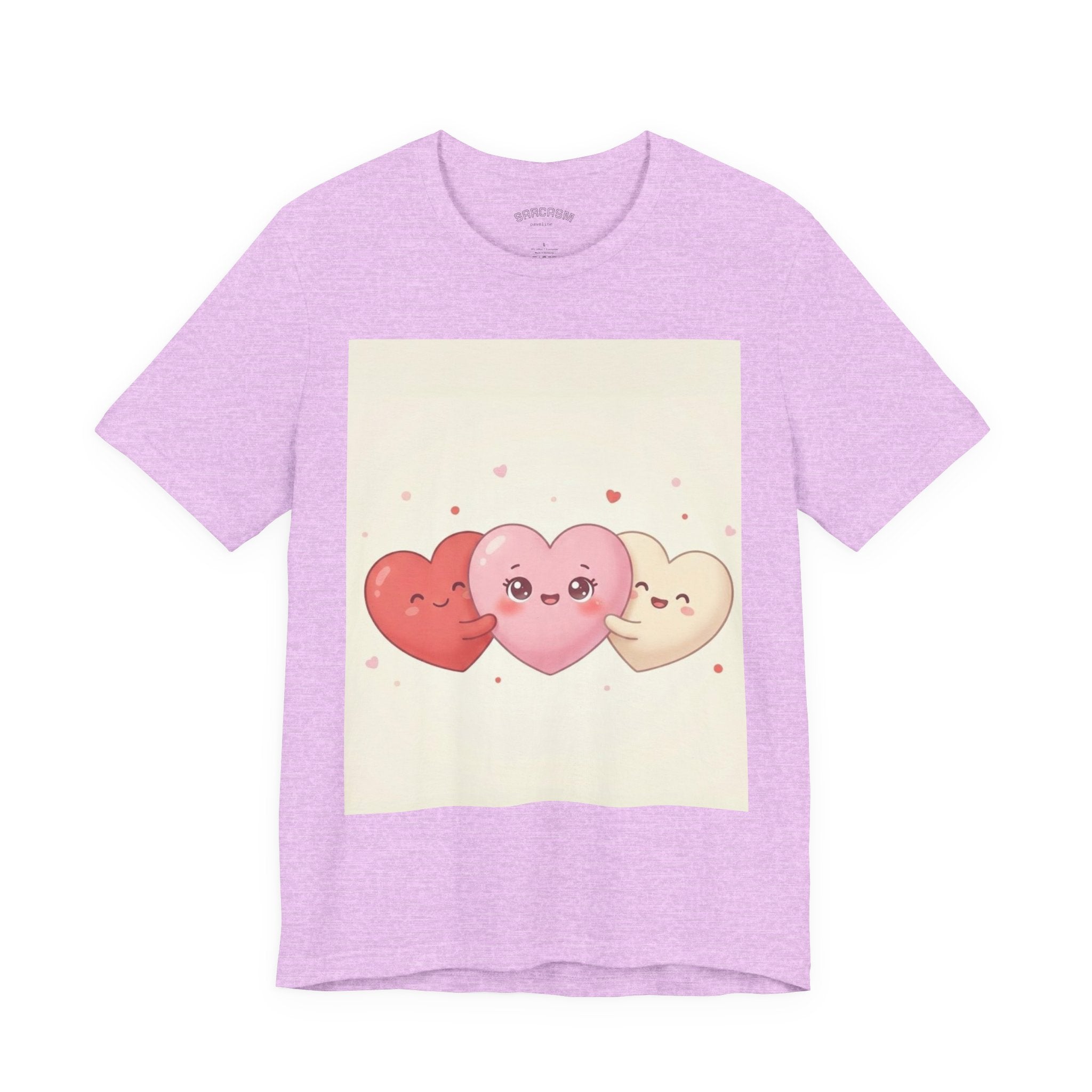 Cute Kawaii Heart Trio Tee — Valentine's Day Cute Hearts T-Shirt