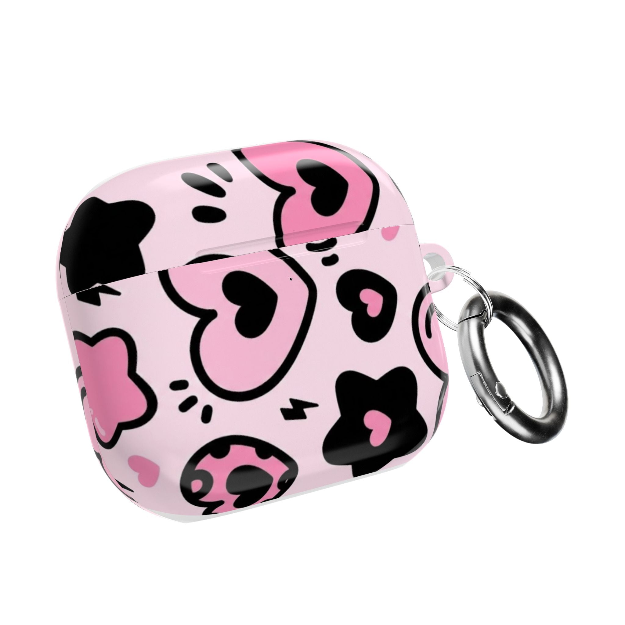 AirPod Case — Pink Heart & Doodle Pattern Protective Cover