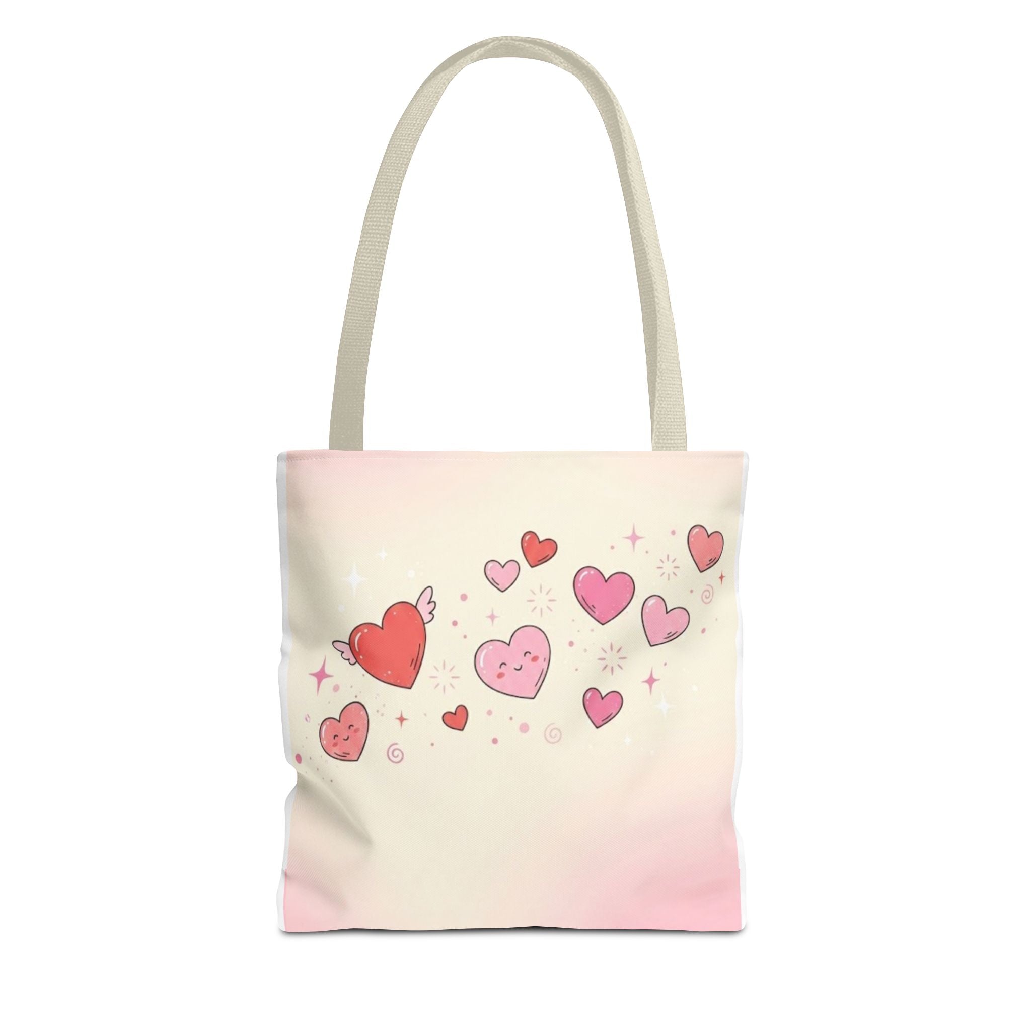 Heart Breeze Tote Bag — Cute Pink Hearts All-Over Print