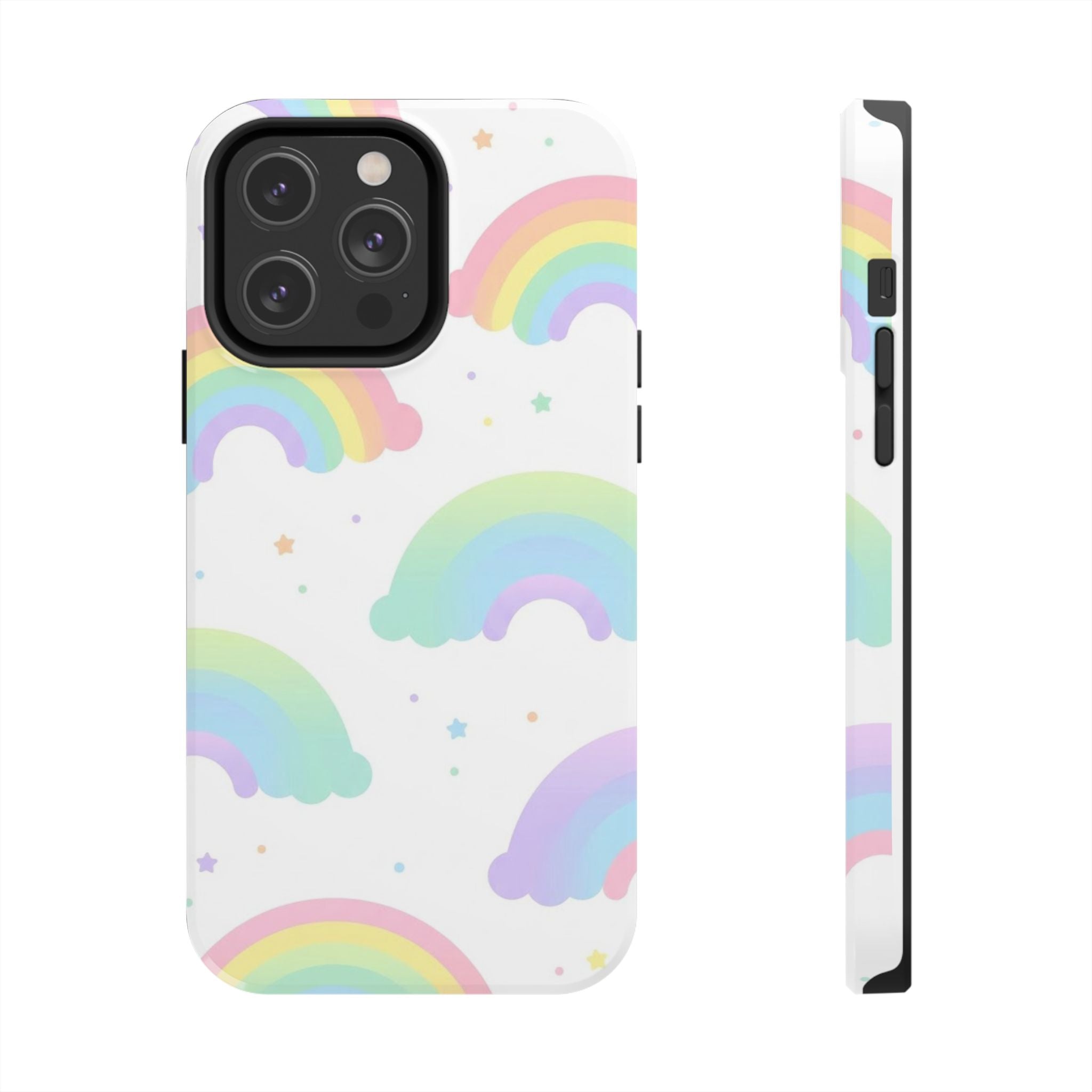 Pastel Rainbow Tough Phone Case — Cute Protective iPhone/Android Cover