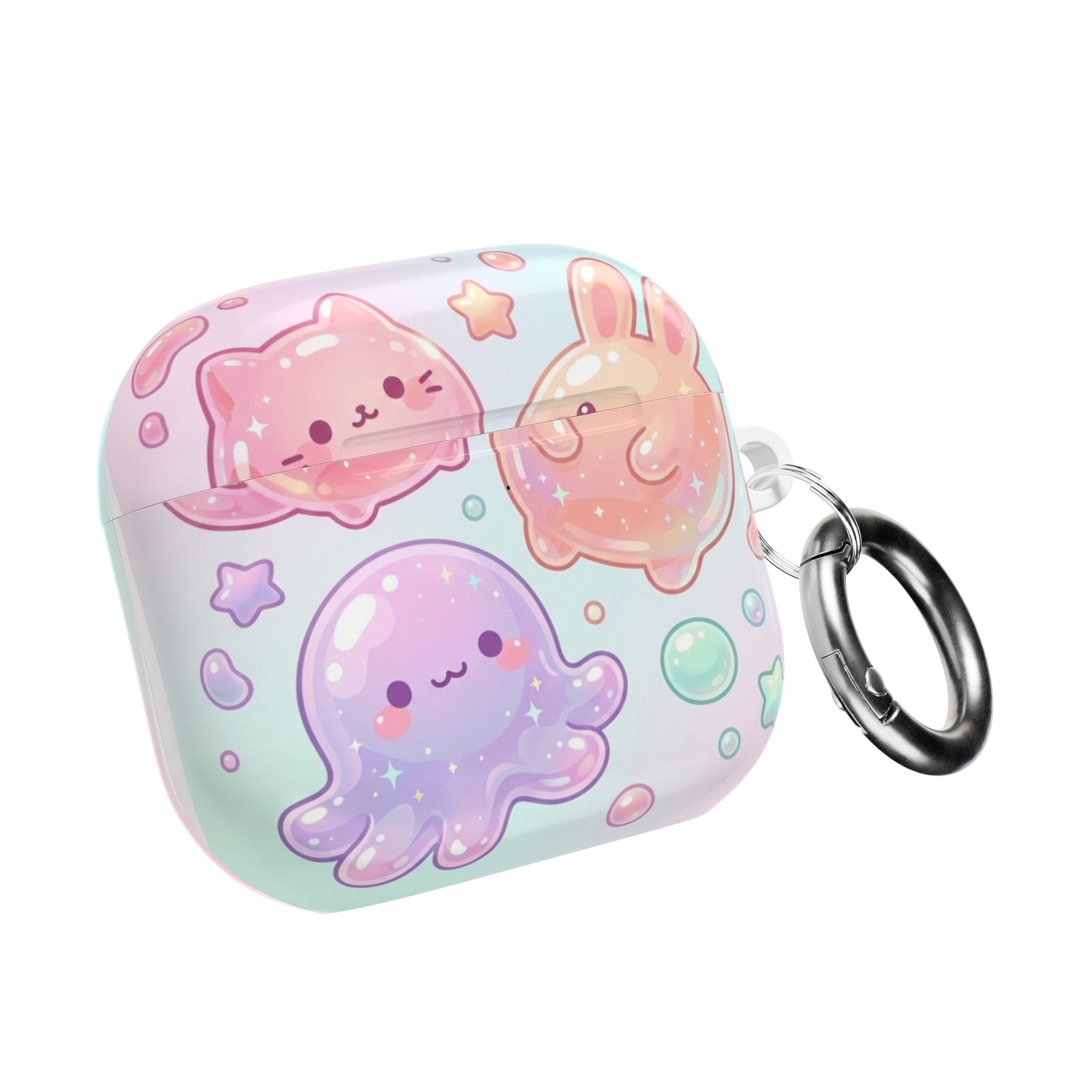 Kawaii Pastel Sea Friends AirPod Case — Cute Octopus, Bunny & Cat Silicone Cover